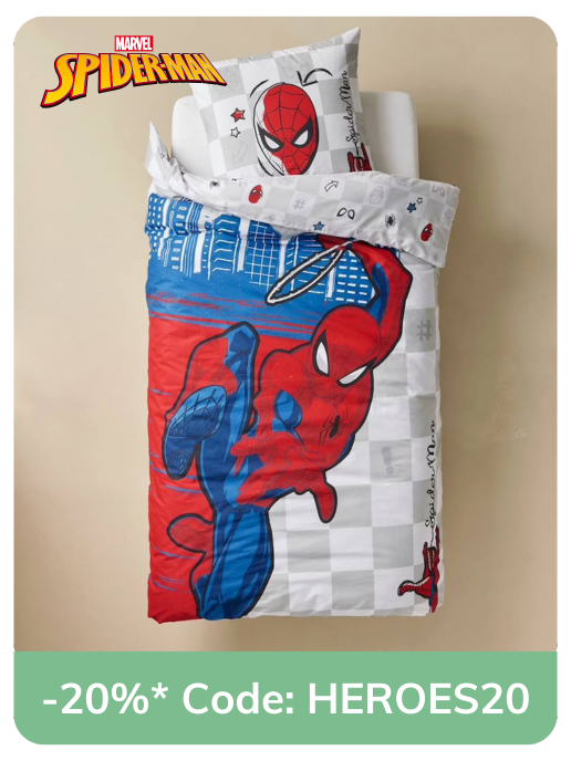 Kinder Bettwäsche-Set MARVEL SPIDERMAN mit Printmotiv - rot bedruckt